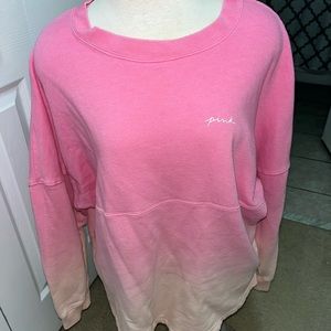 Victorias Secret PINK ombré crew sweatshirt sz L